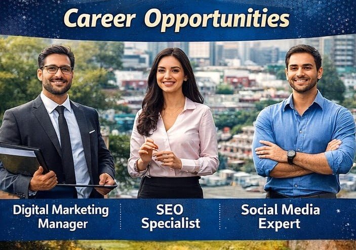 Career opportunities after digital marketing course in Shimla like SEO executive social media manager and freelancer