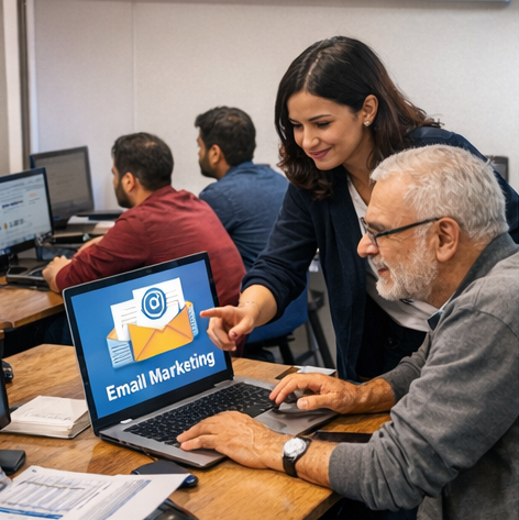 Hands-on email marketing workshop for business owners at IICE Computer Education Shimla