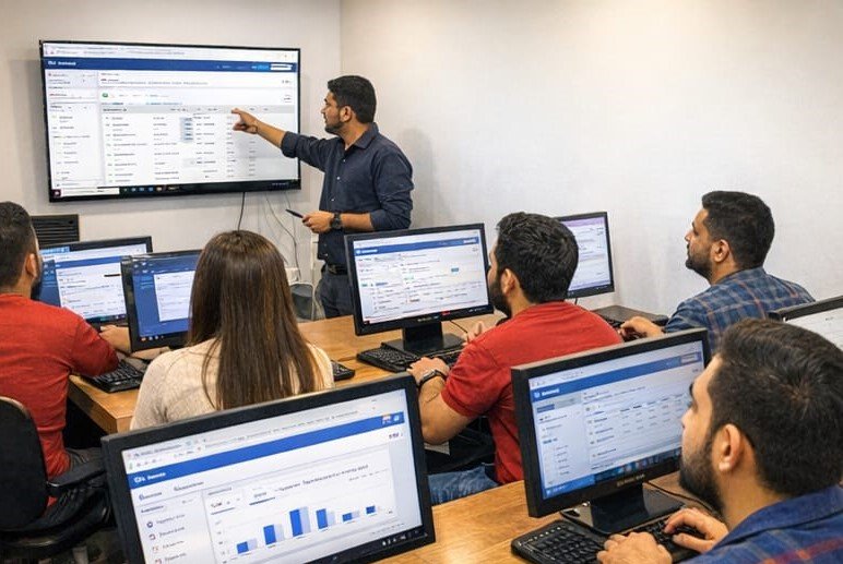 students learning facebook ads manager