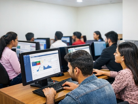 Students learning Google Ads course in Shimla

