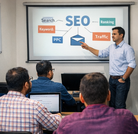 Students attending SEO training for business growth at IICE Computer Education Shimla